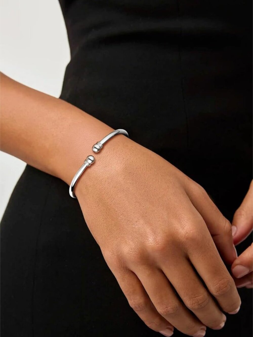 Unisex Simple Cuff Bracelet 18K Real Gold Platinum Plated Fine Bracelets Fashion - Picture 2 of 9